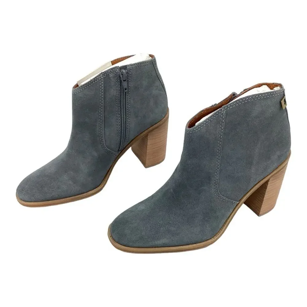 Lucky Brand Pellyon Stack Heel Bootie Castle Rock Gray Size 7.5 NWT $149 MSRP